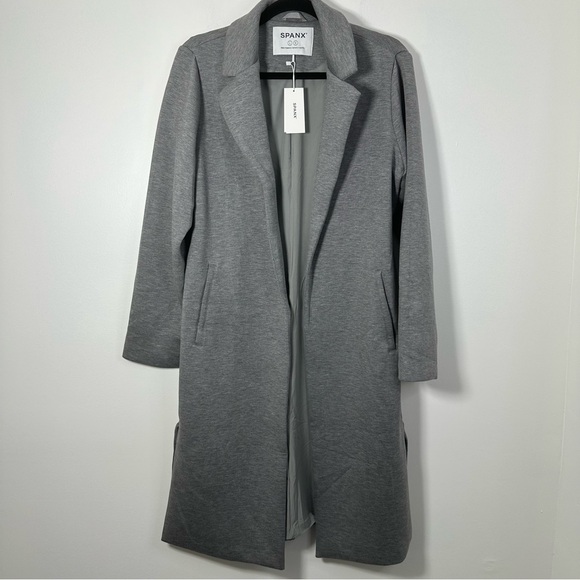 Spanx AirEssentials Coat Heather Gray Size L NWT - Picture 1 of 8